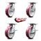 Service Caster 8 Inch Poly on Aluminum Swivel Caster Set with Roller Bearings 2 Brakes SCC SCC-35S820-PAR-2-SLB-2 - alternate 5